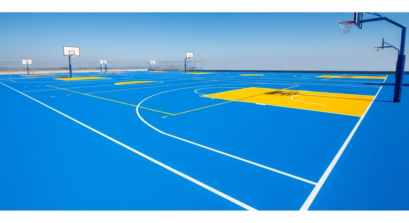 Professional sports court line marking