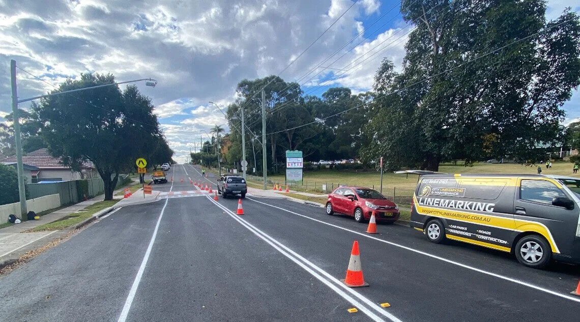 Thermoplastic line marking in Sydney - project example 2